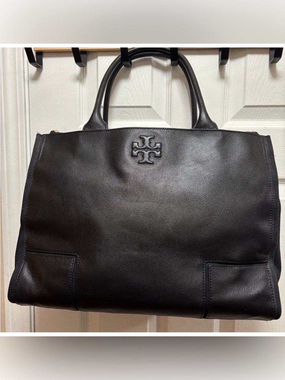 Tory Burch Black Pebbled Leather Satchel